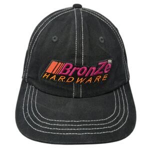 Bronze 56k Baseball Cap Black One Size Contrast Stitching Hardware Logo Hat
